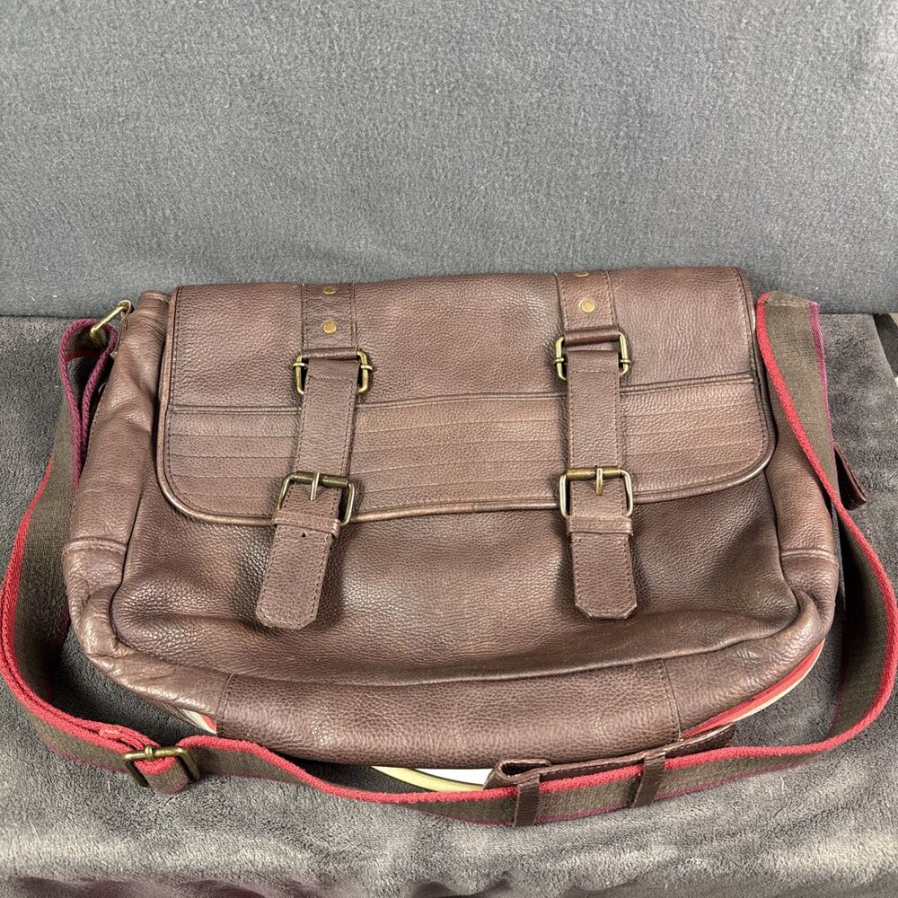 Ted Baker London Rooks Messenger Bag Brown Leather Laptop Satchel Crossbody Lrg